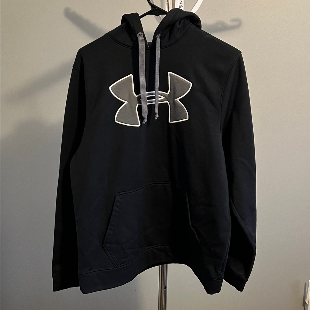 Under Armour Men's Black Hoodie with Gray Logo